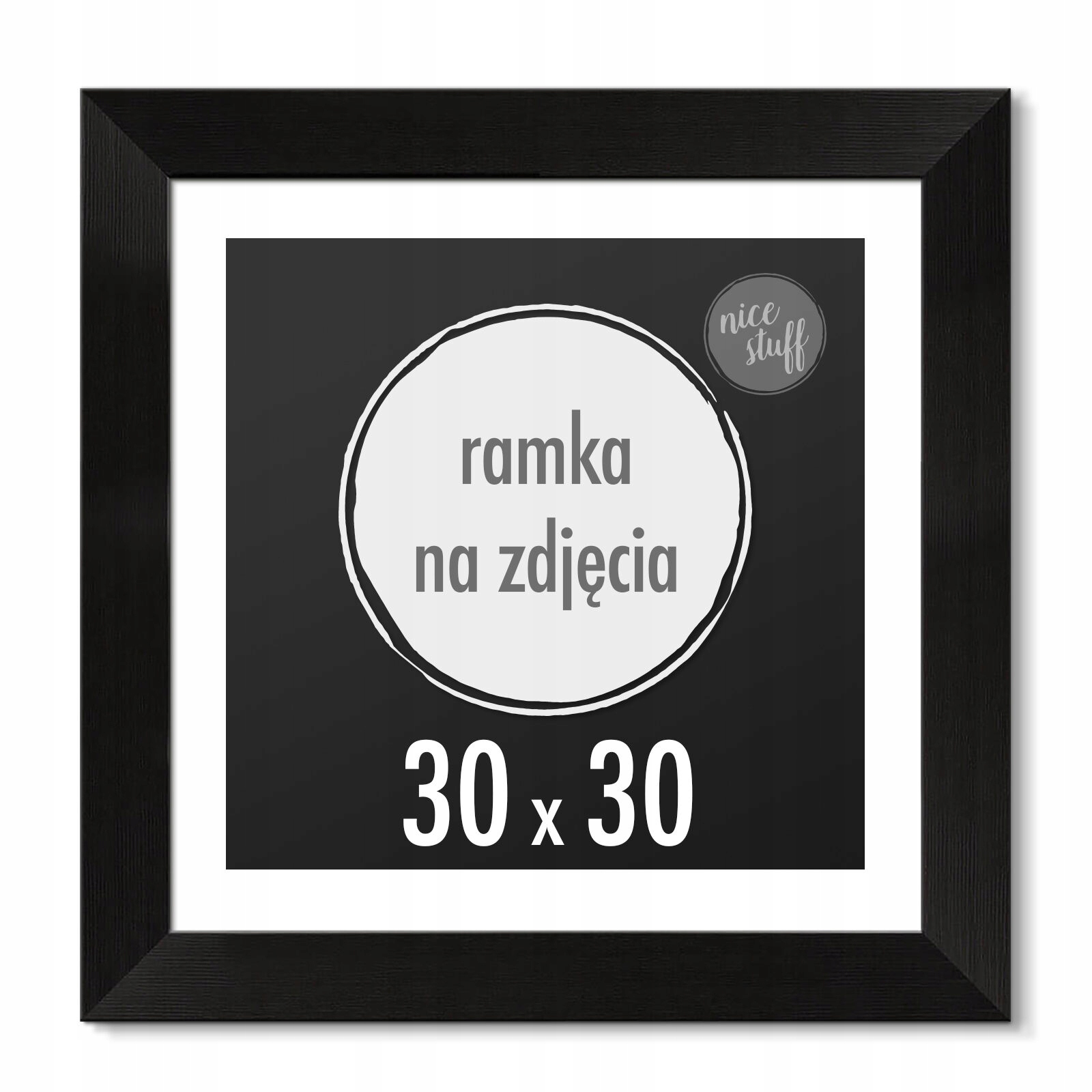 

Ramka na zdjęcia 30x30 cm kwadratowa Czarna