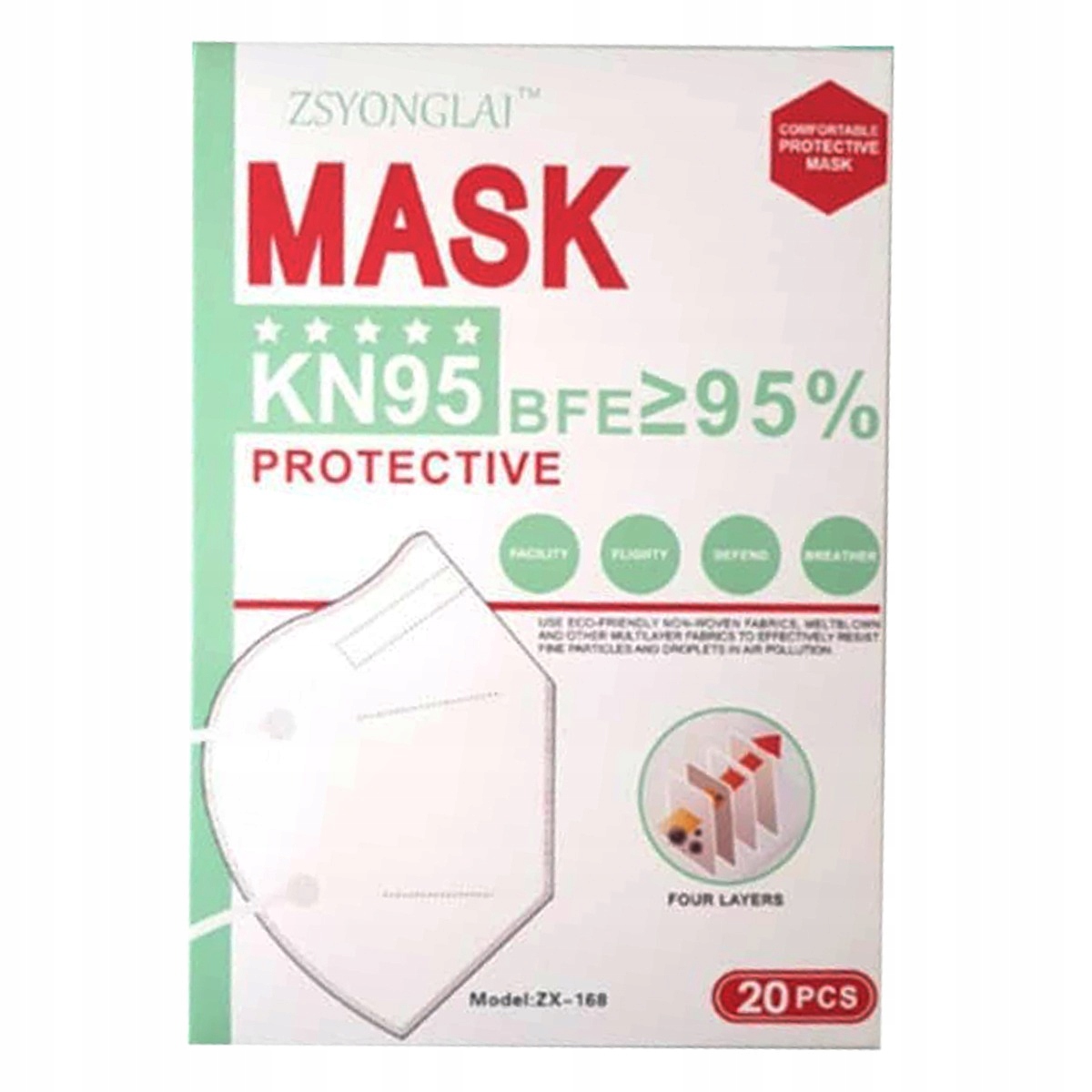 

100x Maska Maseczka Ochronna KN95 Maseczki