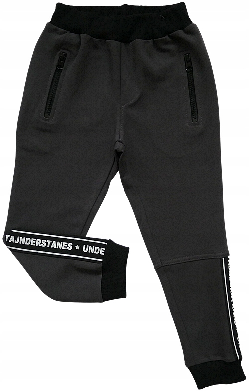 Chłopięce spodnie DRESOWE kieszenie na EKSPRES 116