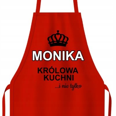 Červená kuchyňská zástěra Personalizovaný Dárek Královna Kuchyně Zajímavý návrh