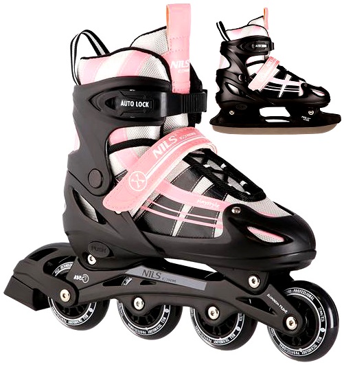 Brusle 2v1 2v1 Brusle 2v1 Nastavitelné 31-34 Růžové Bílé Učení Jízdy ABEC-7
