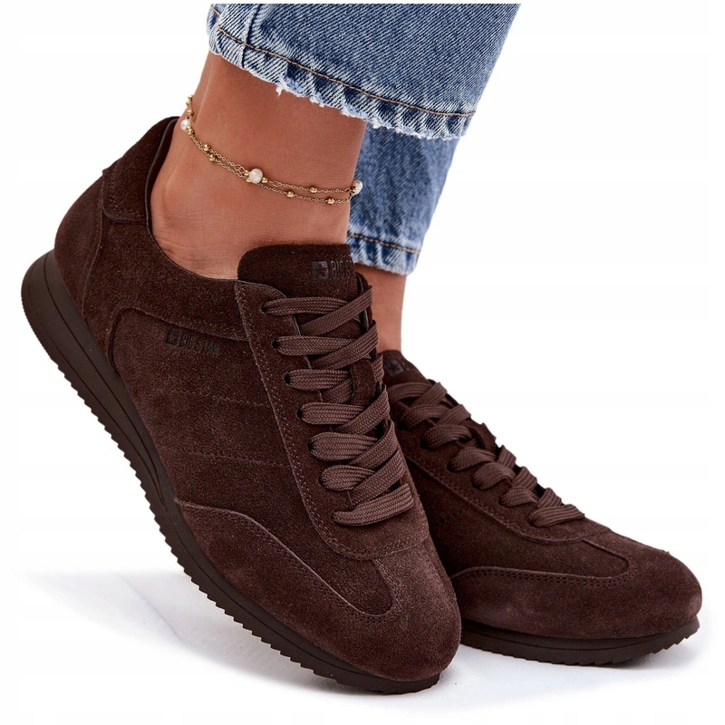 Dámské Tenisky Ze Semiše Pohodlné Big Star TT274226 Čokoládové 40