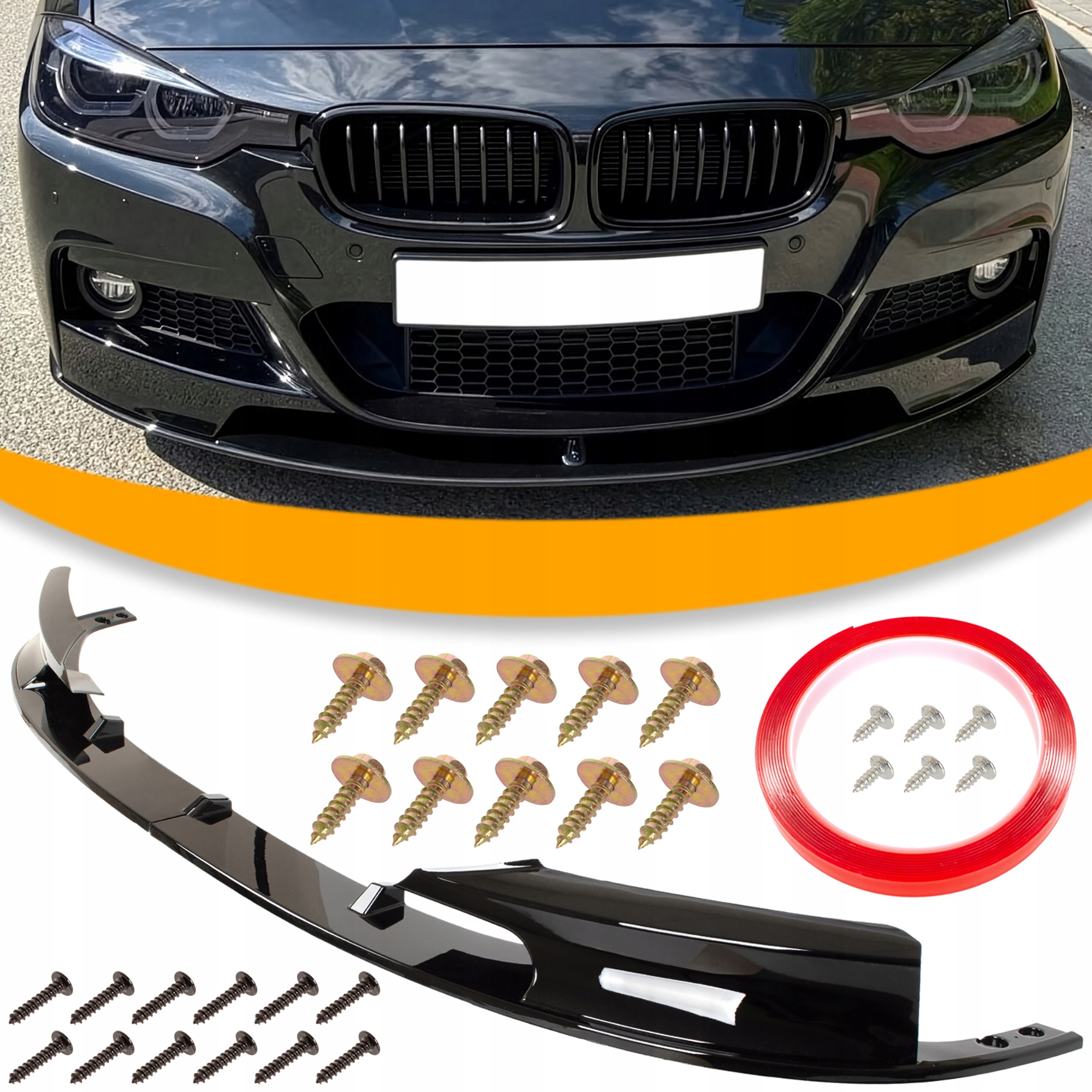 Bmw F30 F31 M Paket Krytka nárazníku Přední Spoiler Dvoudílná