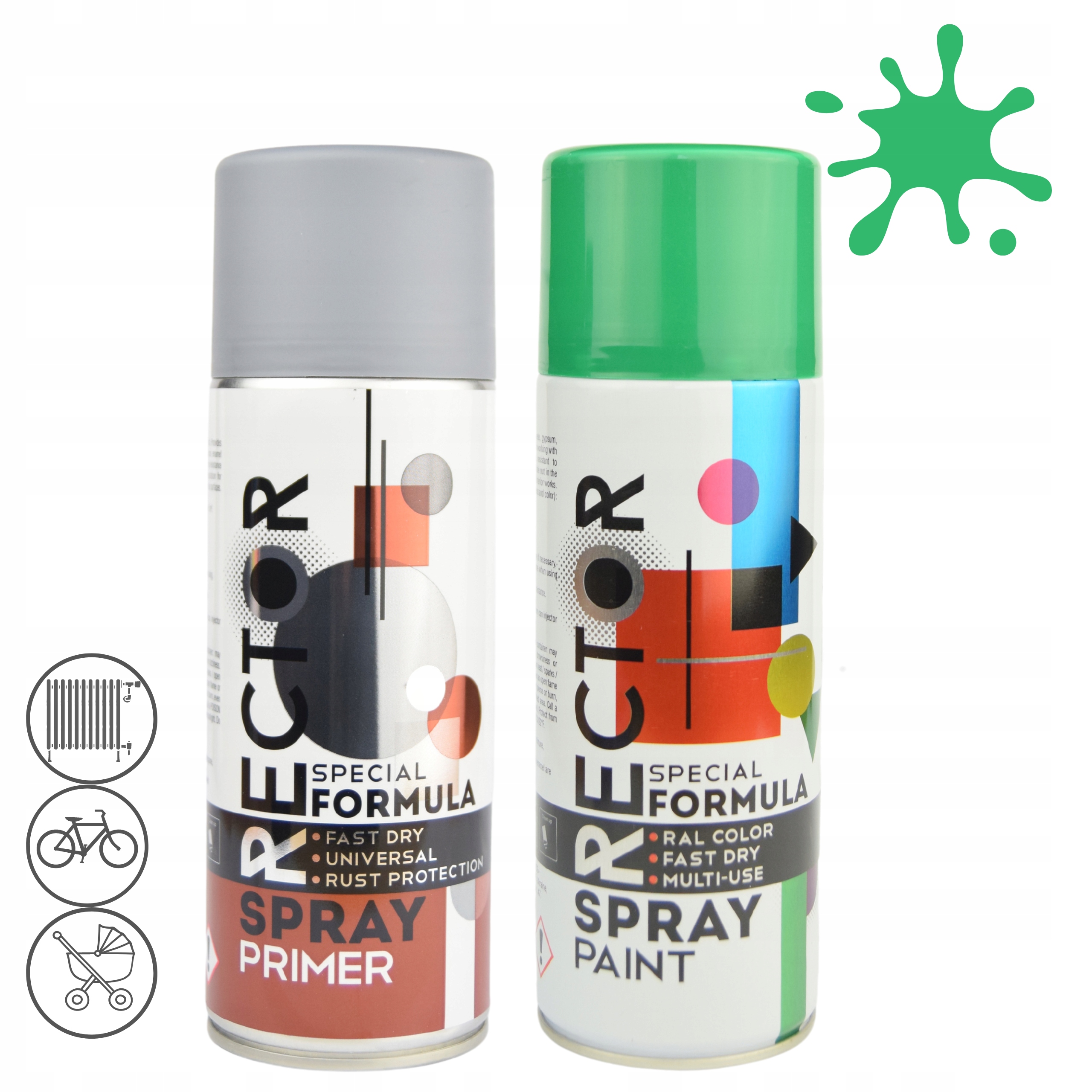 

Zestaw lakier farba zielona podkład spray