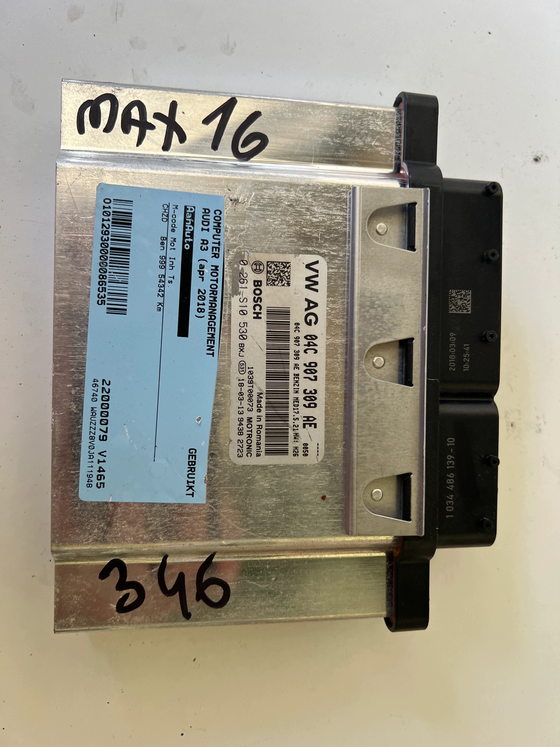 AUDI A3 1.0 TSI CHZD 04C907309AE 0261S10530 1039T00073 computer ECU
