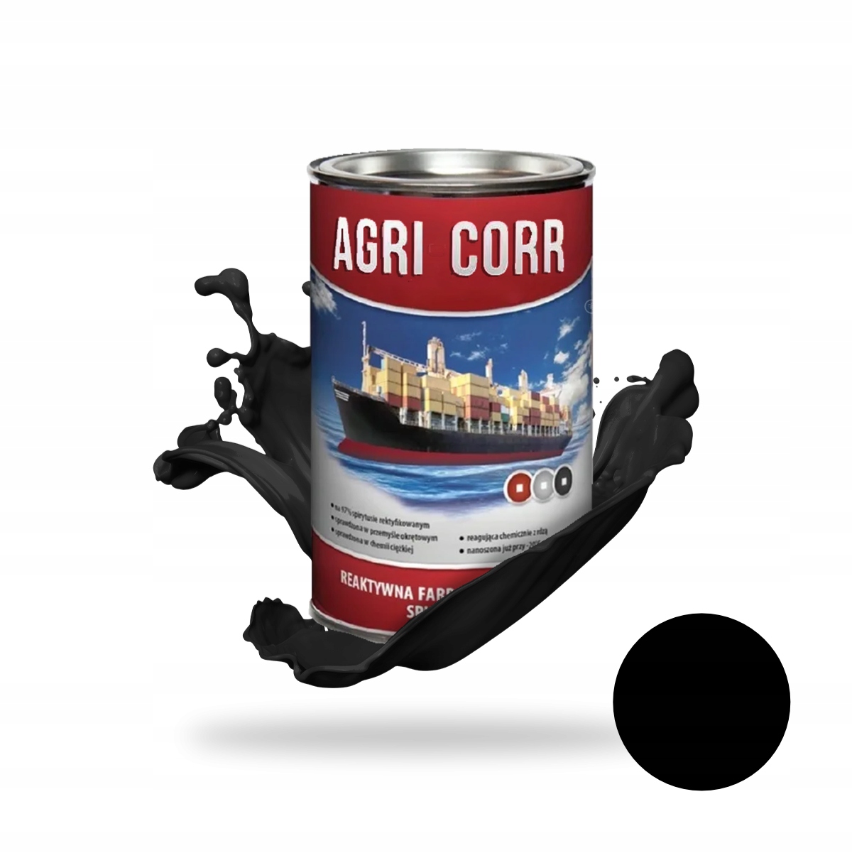Farba do metalu rdzę podkładowa okrętowa gruntująca antykorozyjna czarna 1L