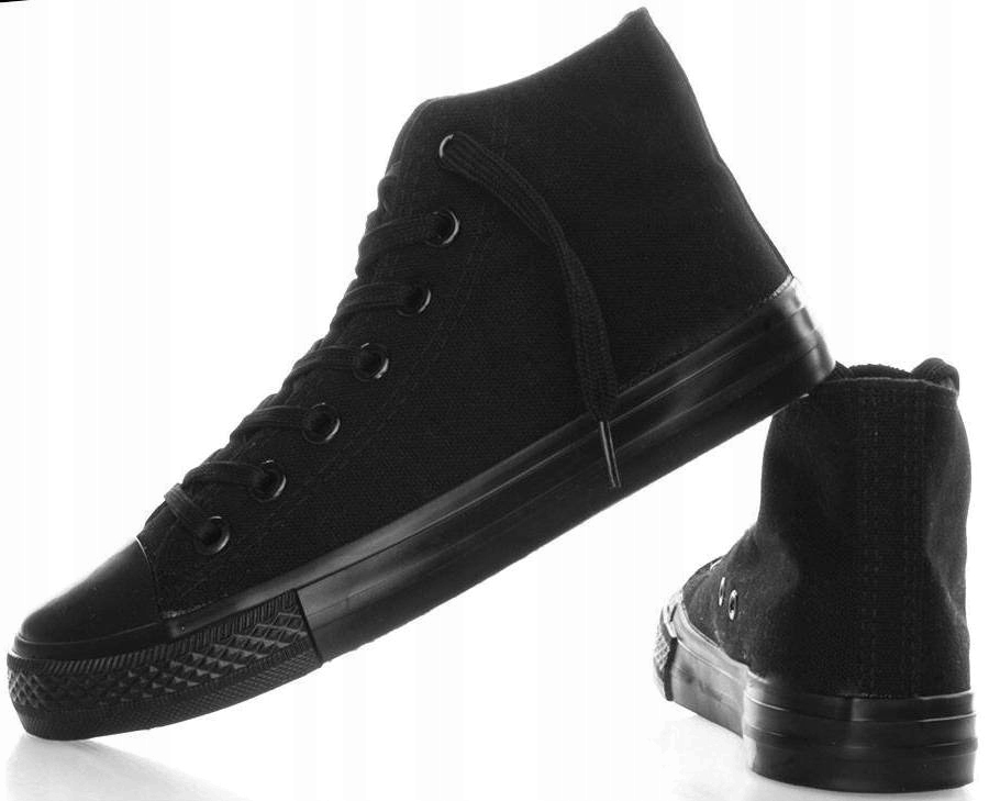 CZARNE KLASYCZE WYSOKIE TRAMPKI TENISÓWKI CONV 39 Marka inna