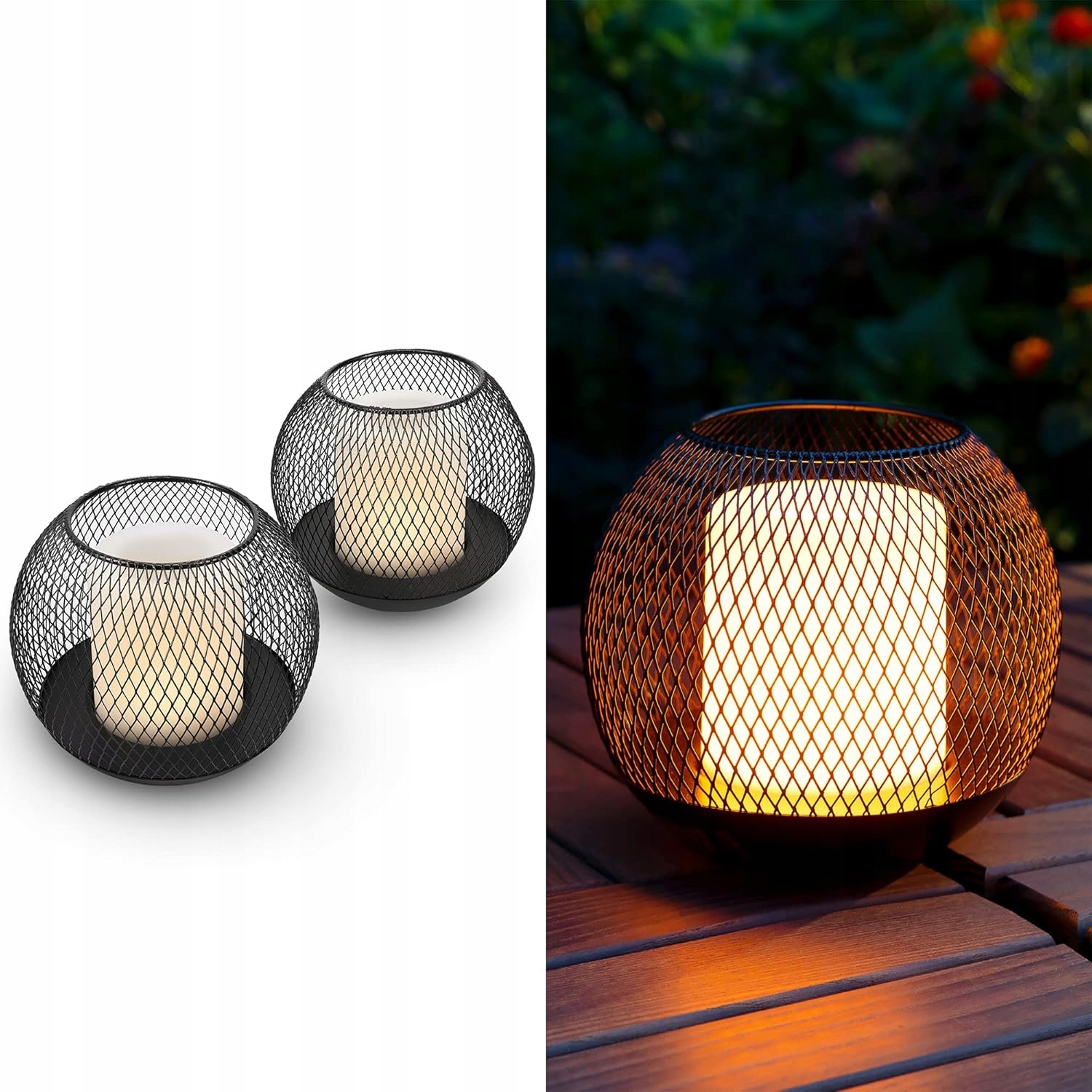 Solární Led lampa 2 ks Dekorativní zahradní lampa s efektem svíčky