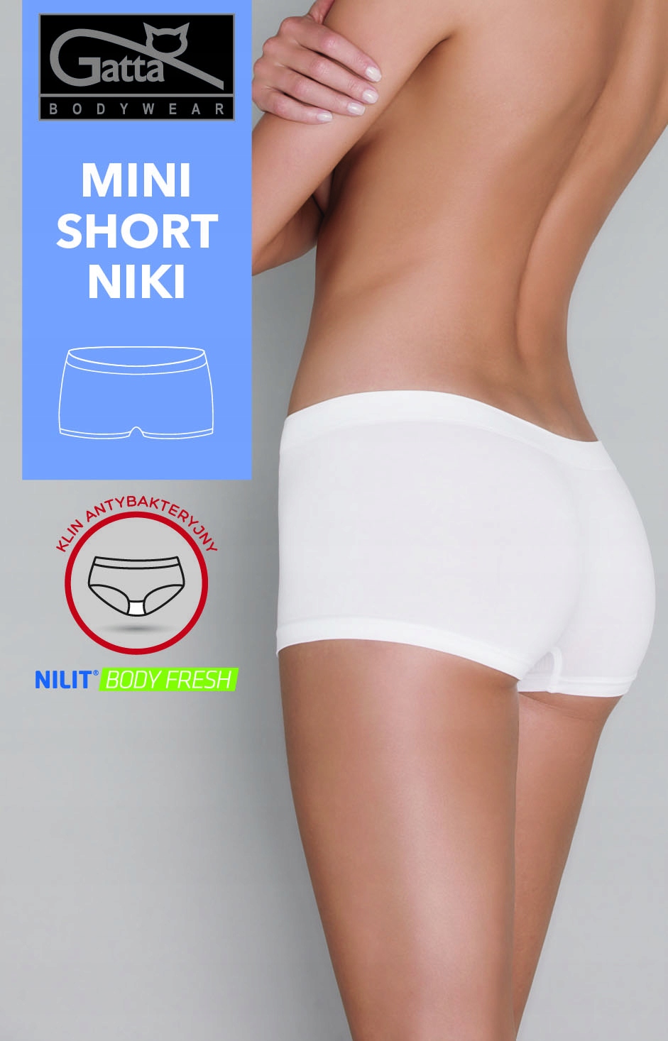 

Gatta bezszwowe majtki Mini Short Niki M biel