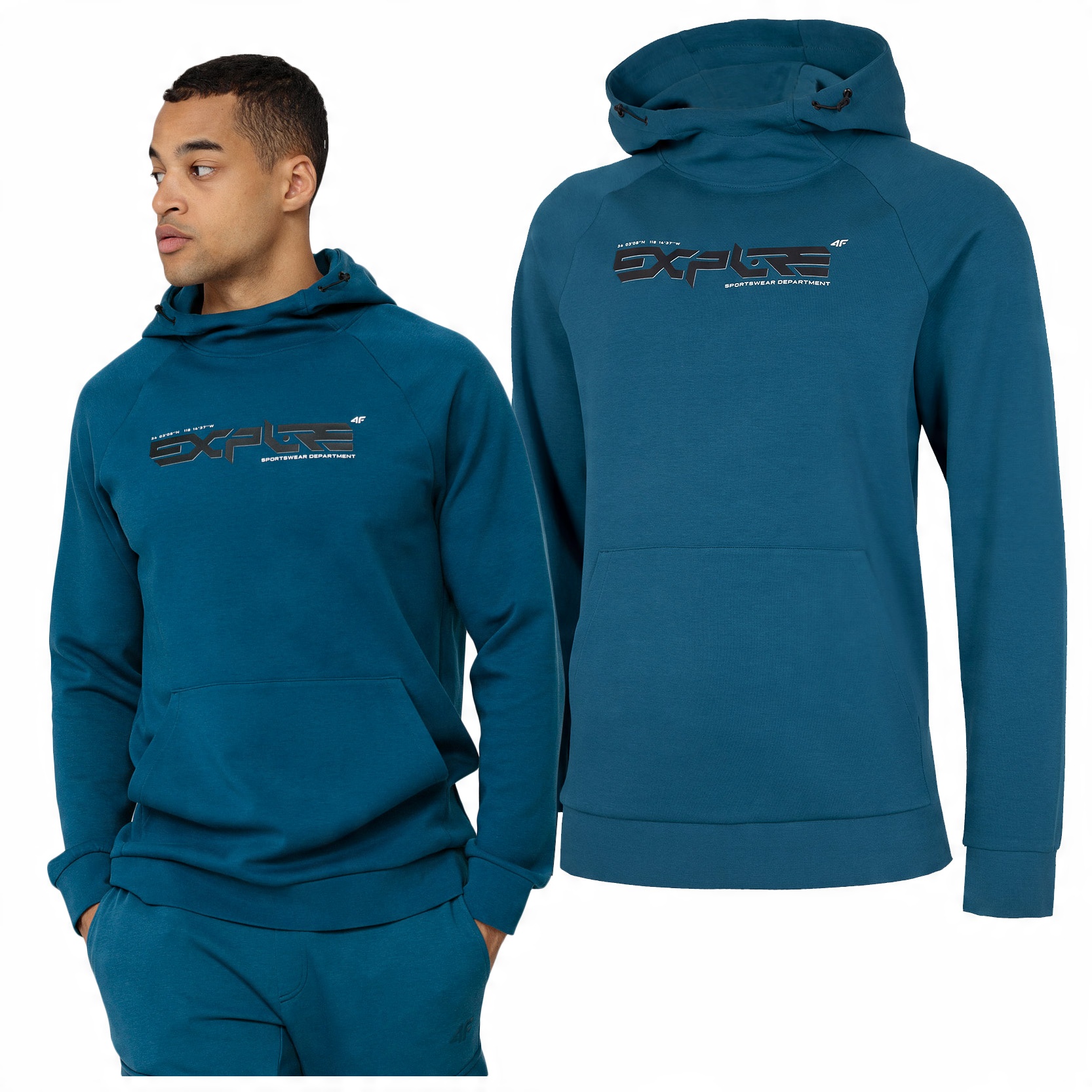 

Bluza z Kapturem męska 4F Dresowa BLM012 L