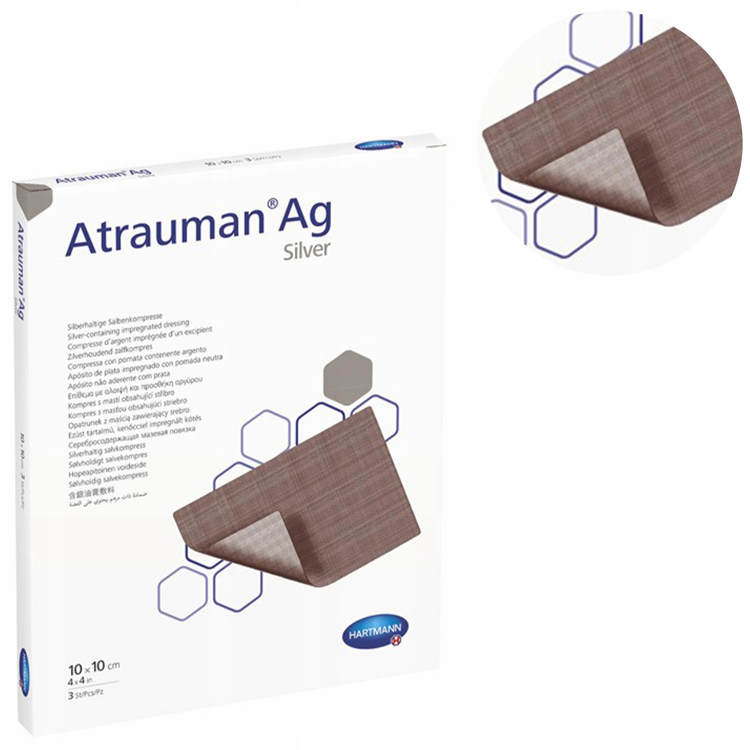 

Atrauman Ag 10x10cm opatrunek ze srebrem 10szt