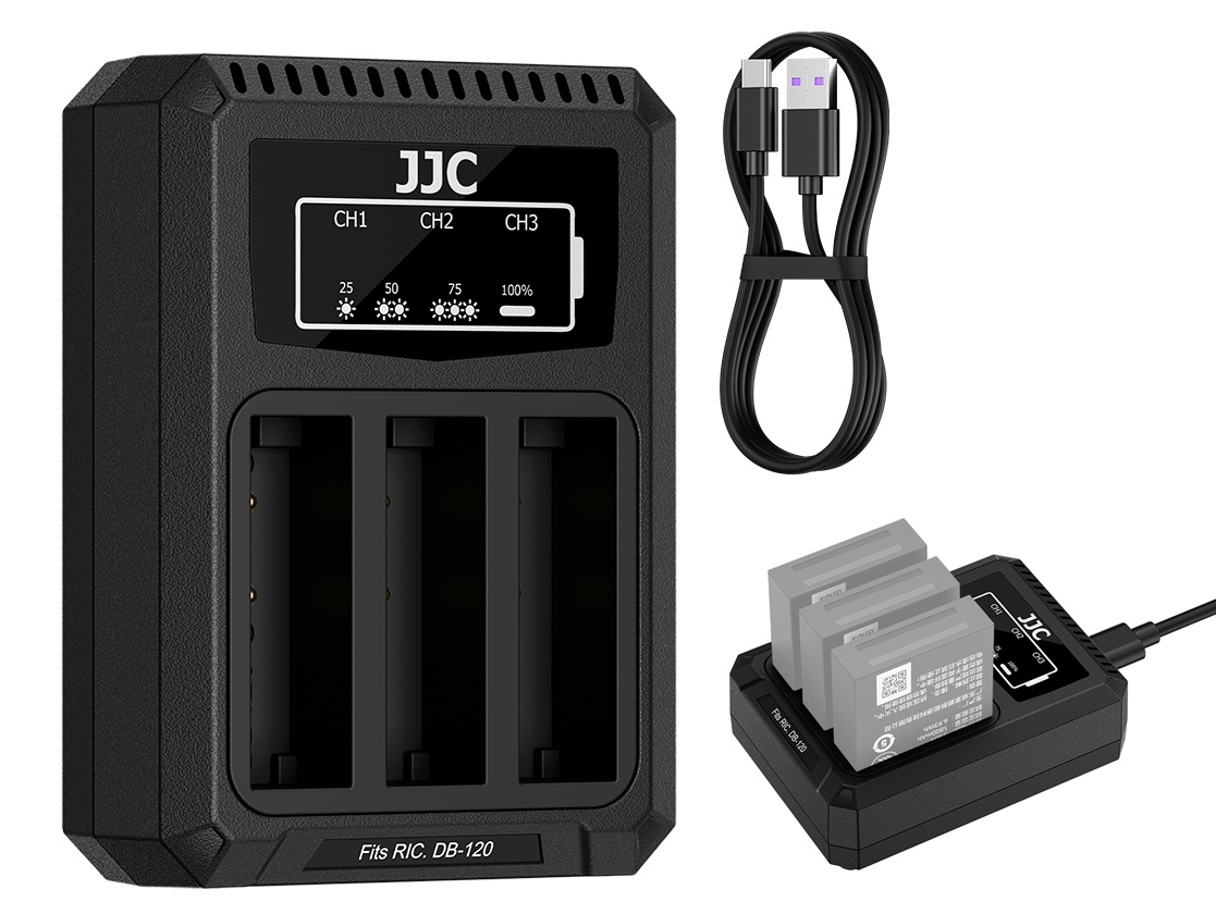 Potrójna Ładowarka Usb na 3x Akumulator Bateria DB-120 DB120 do Ricoh Gr IV
