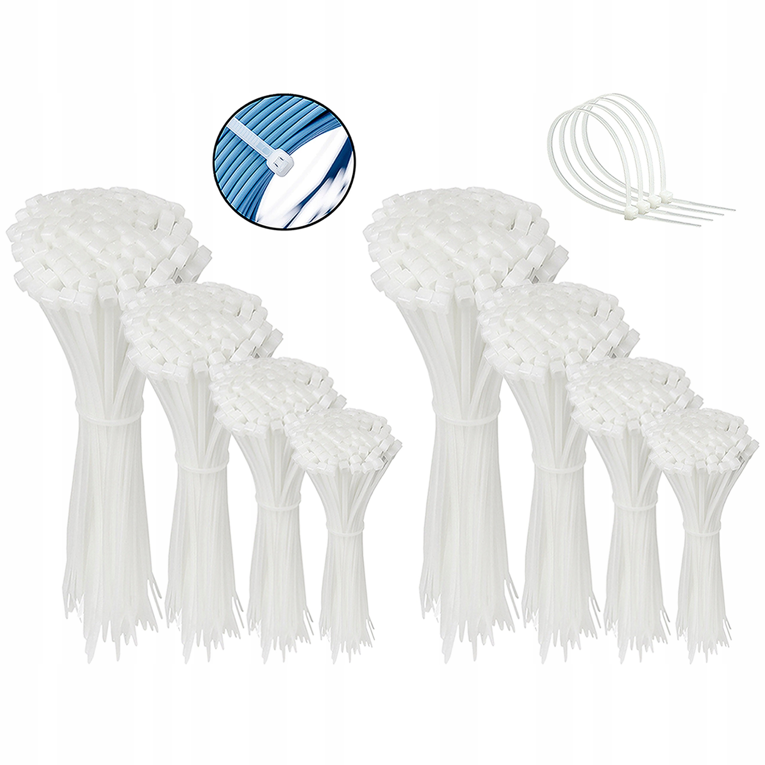 Opaski zaciskowe, białe trytytki 4,8 mm 800 szt