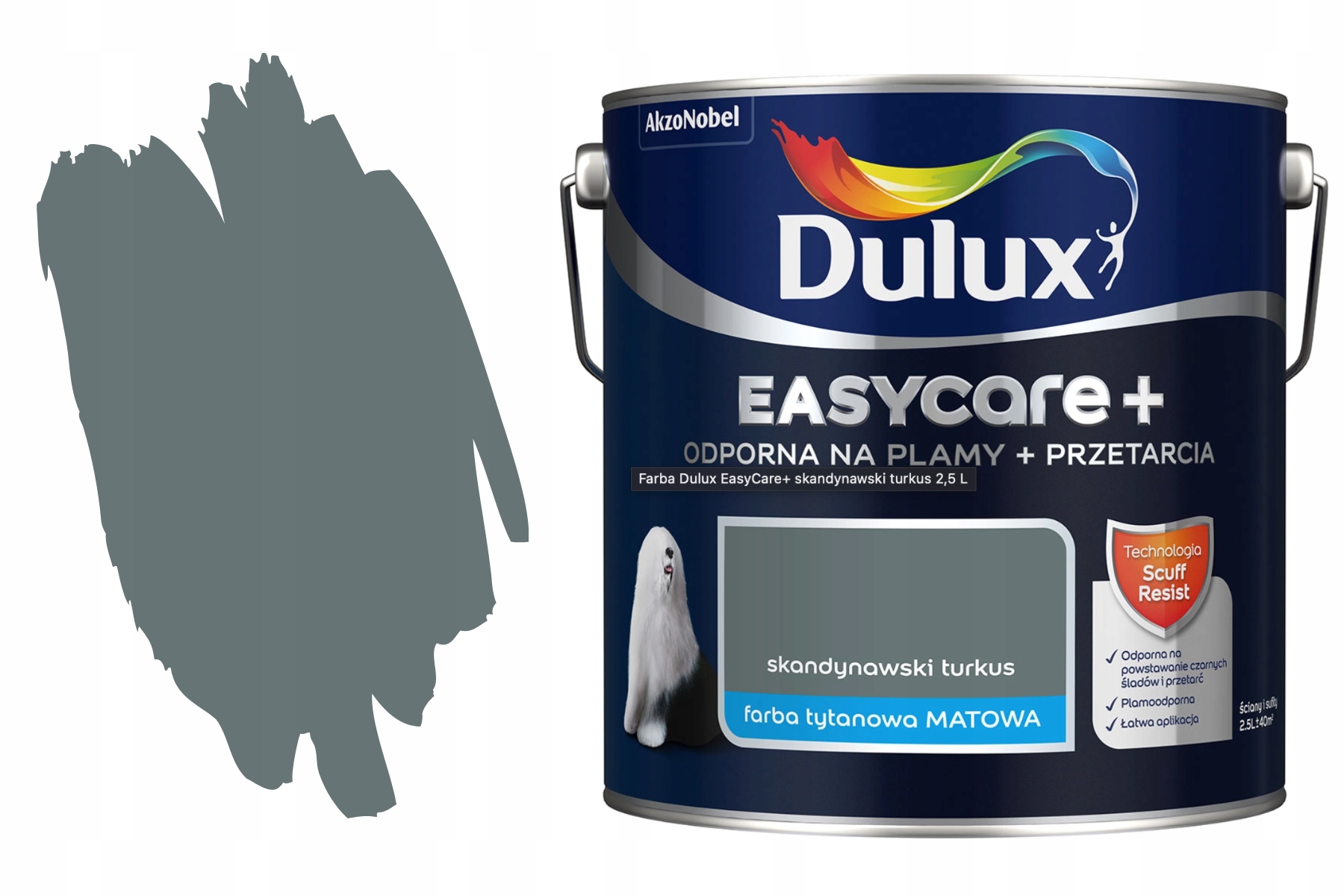 Farba Dulux EasyCare+ škandinávska tyrkysová 2,5 L