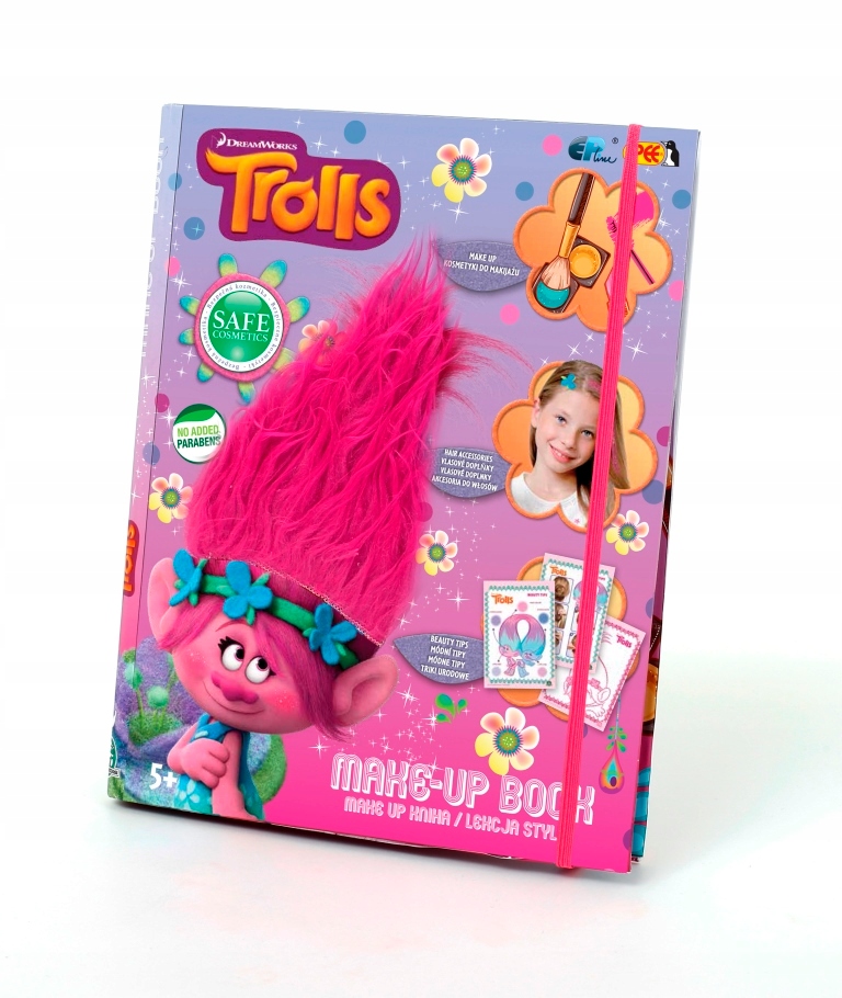 TROLLS TROLE ZESTAW LEKCJA STYLU KOSMETYKI DO MAKIJAŻU KCESORIA DO WŁOSÓW