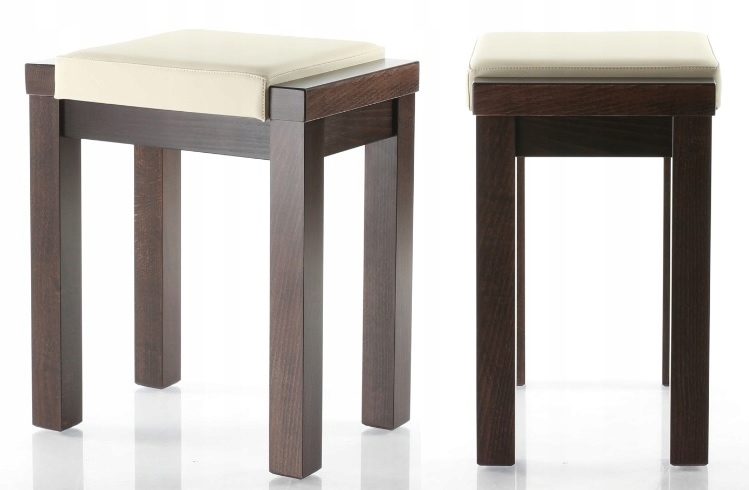 

Solidny drewniany taboret Linea tapicerowany Eco