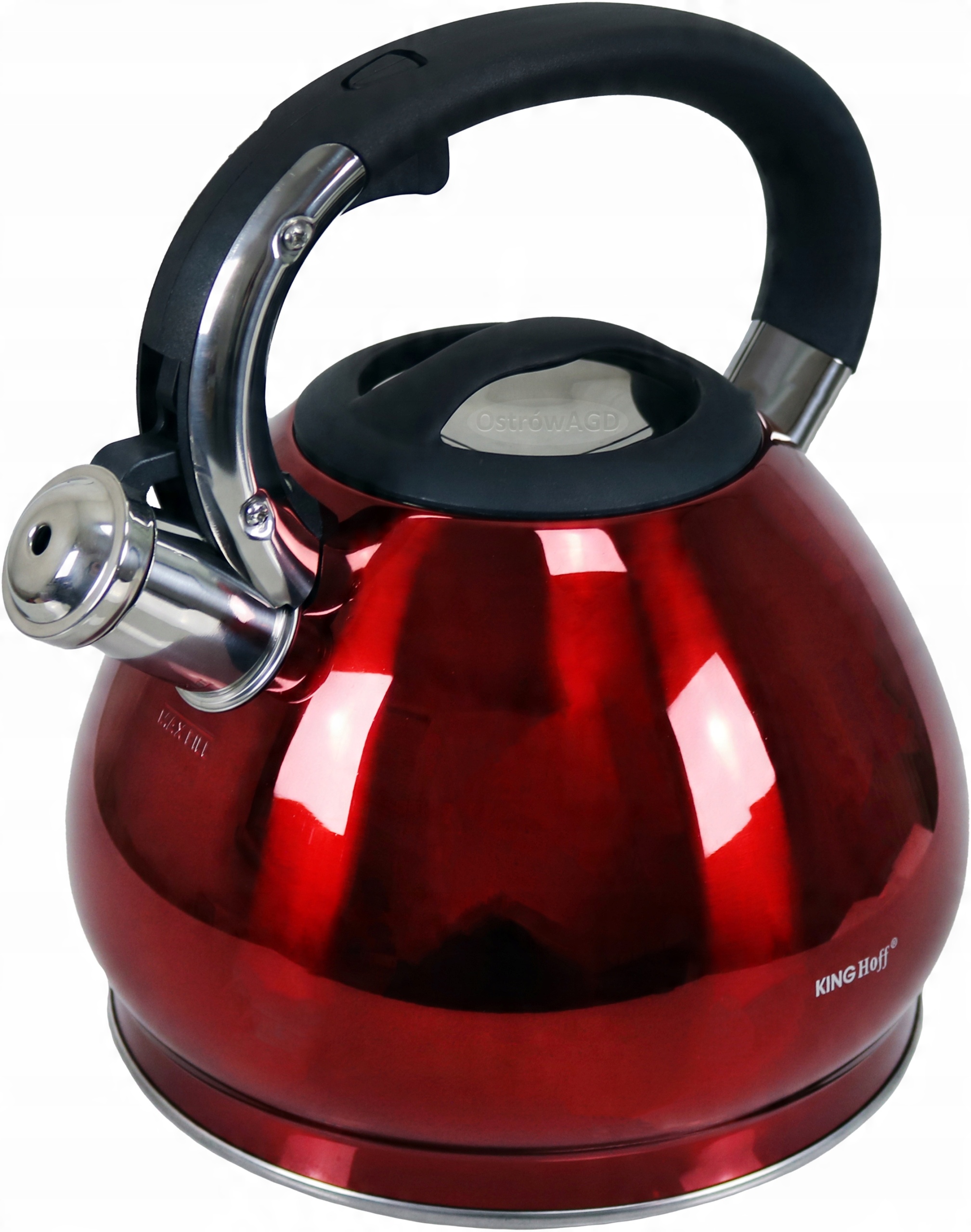 

Mocny Czajnik z Gwizdkiem Czerwony 3,4L KingHoff
