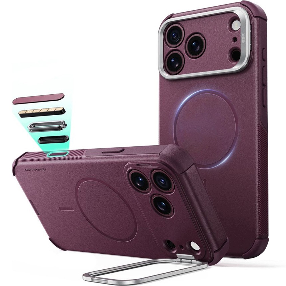 Esr Cyber Tough Kickstand MagSafe iPhone 17 Pro 18 Pro Deep Burgundy Esr