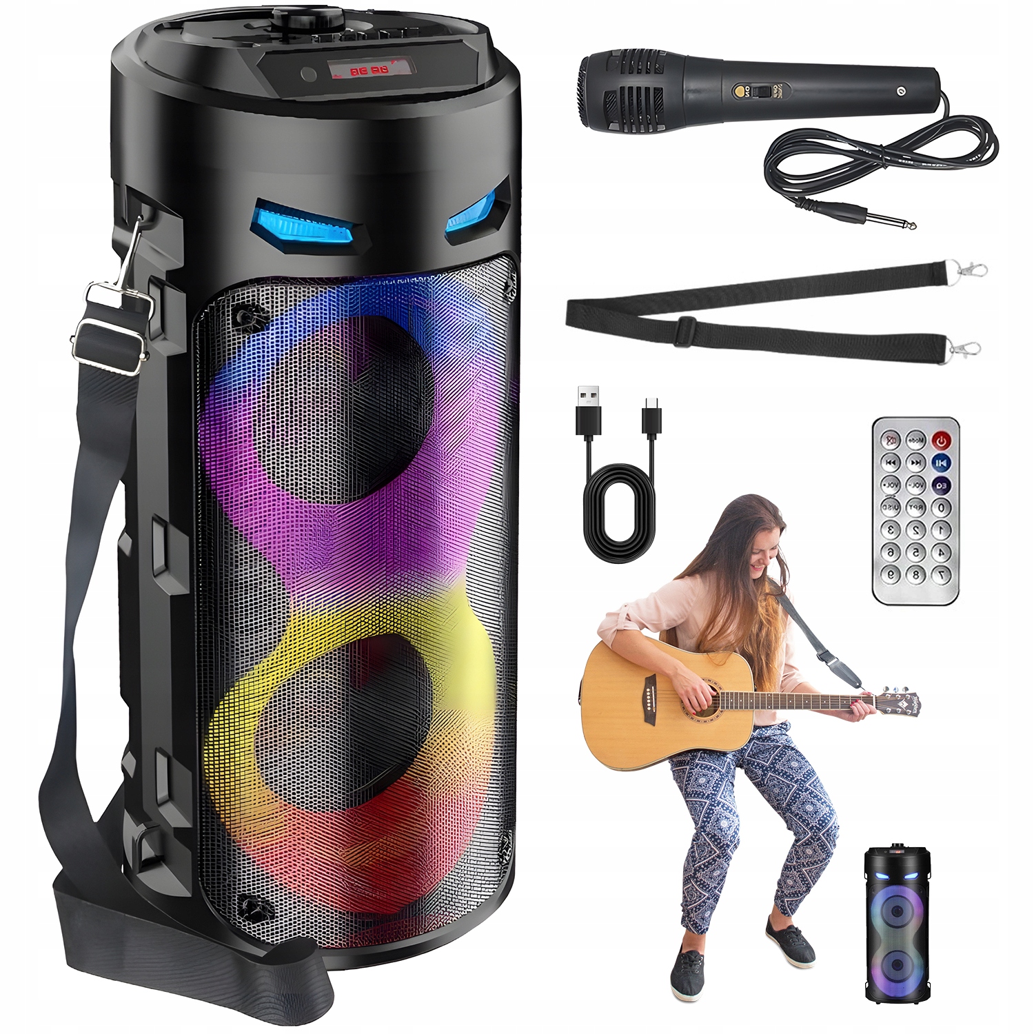 Bezdrátový Reproduktor S Bluetooth 5.0, Mobilní Karaoke Sada S Mikrofonem