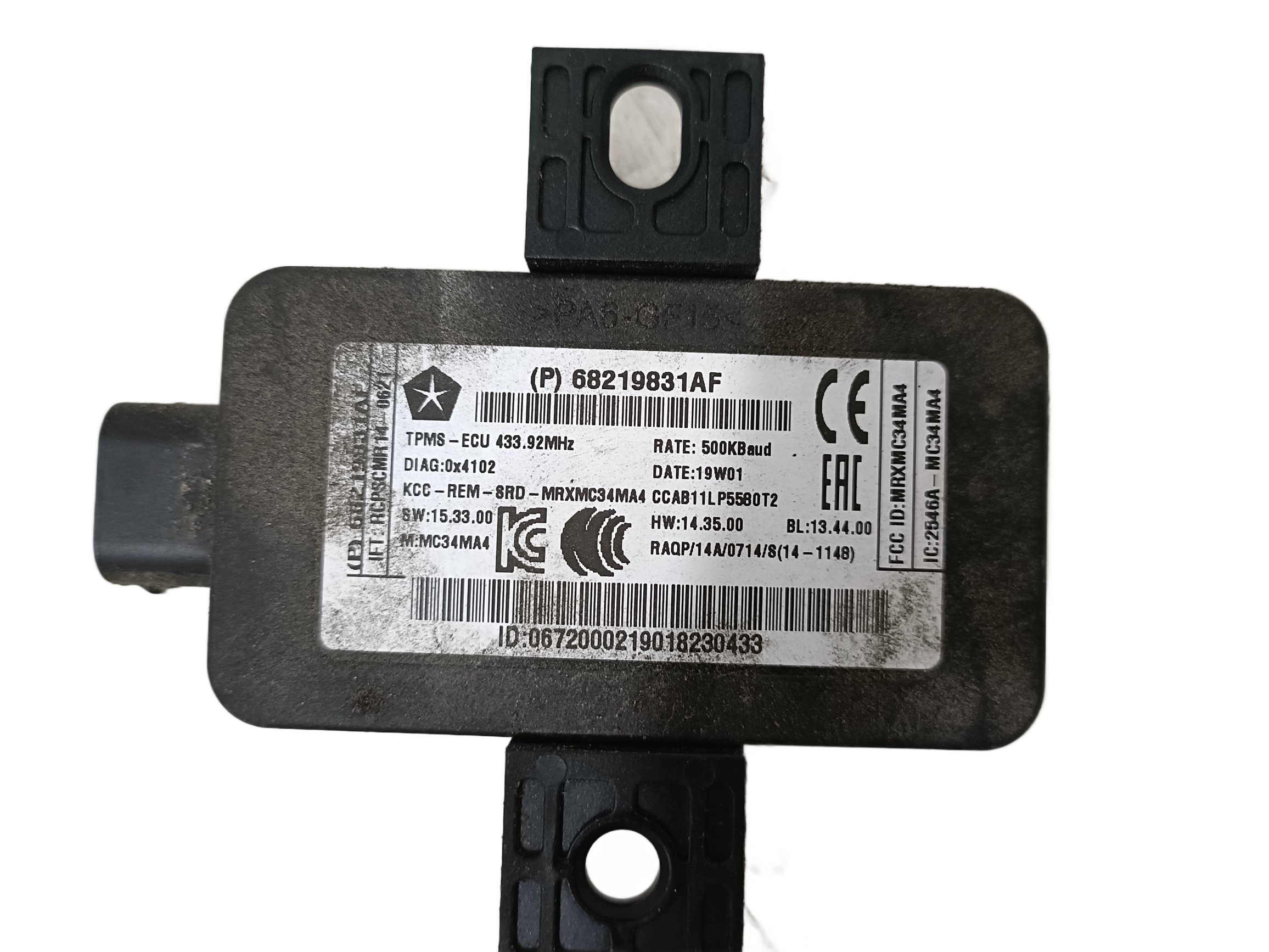 Originale DODGE CHARGER 19 - modulo TPMS pressione pneumatici, gomme 68219831AF