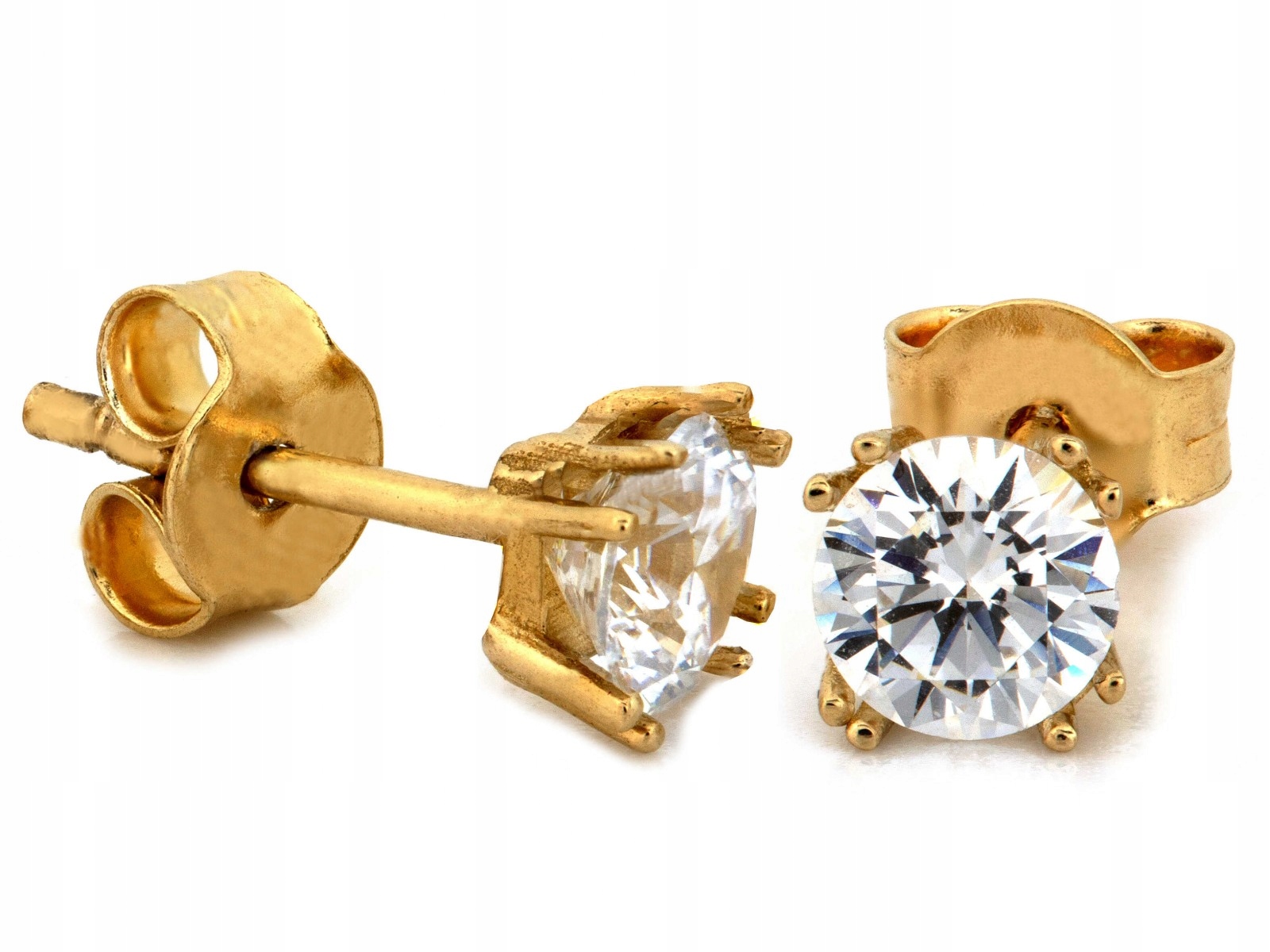 Zlaté náušnice tyčinka 585 s zirkonem 1.18 g jemné tyčinky jako dárek