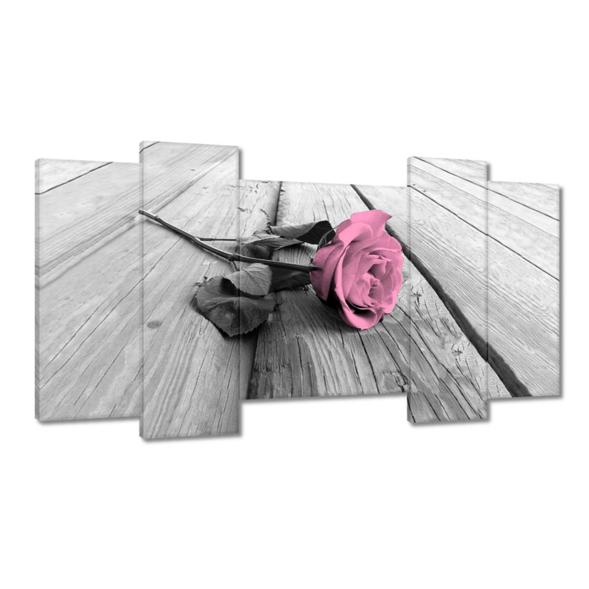Obrazy 120x65 Pudrová růže na deskách