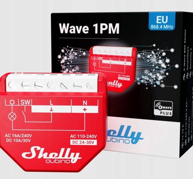 SHELLY Wave 1PM 1-kanałowy moduł z pomiarem mocy — 2