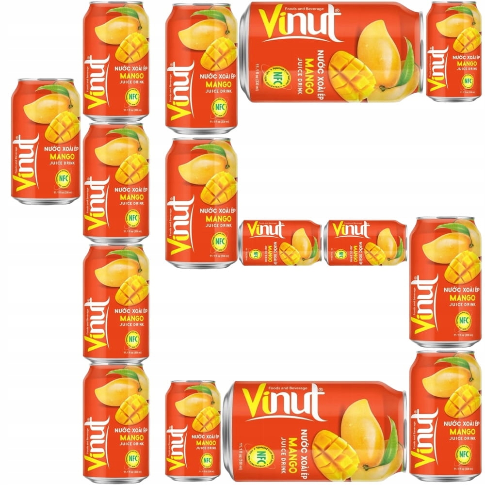 15 x Nápoj z ovoce Šťáva Příchuť Mango Vietnamský Mango Juice Drink 330 ml Vinut