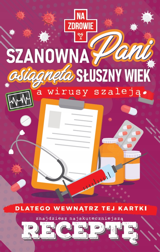 

Kartka z receptą na urodziny dla Kobiety