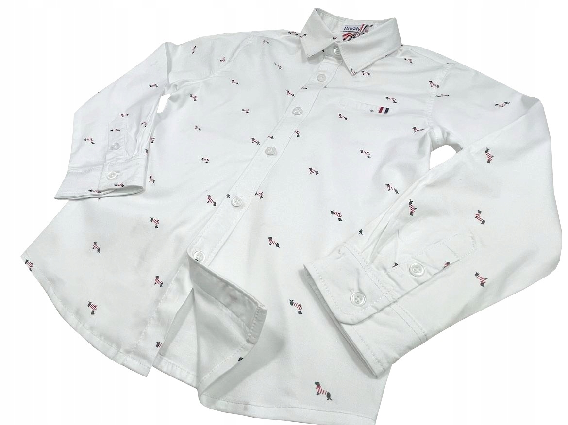 KOSZULA wizytowa TAKS r 6 - 110/116 cm WHITE Rękaw długi rękaw