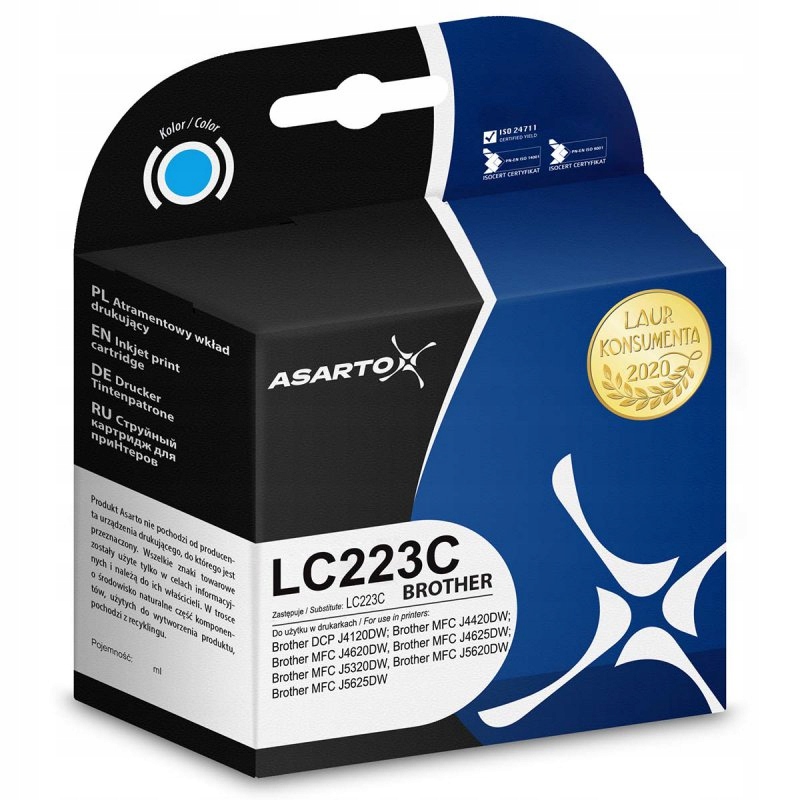 Tusz Asarto do Brother LC223C LC223C 600 str. cyan