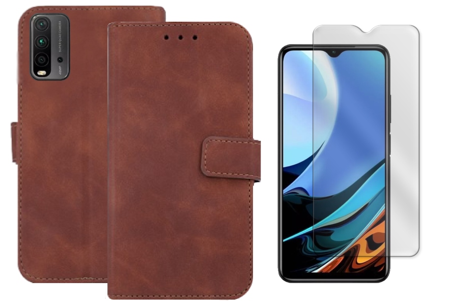 

Etui Zamykane Do Xiaomi Redmi 9T Szkło Brązowy