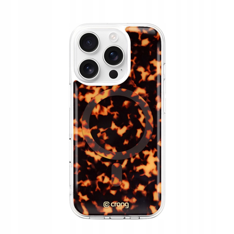 Etui Crong Deluxe Mag Cover do iPhone 16 Pro MagSafe Tortoise Kobiece Modne