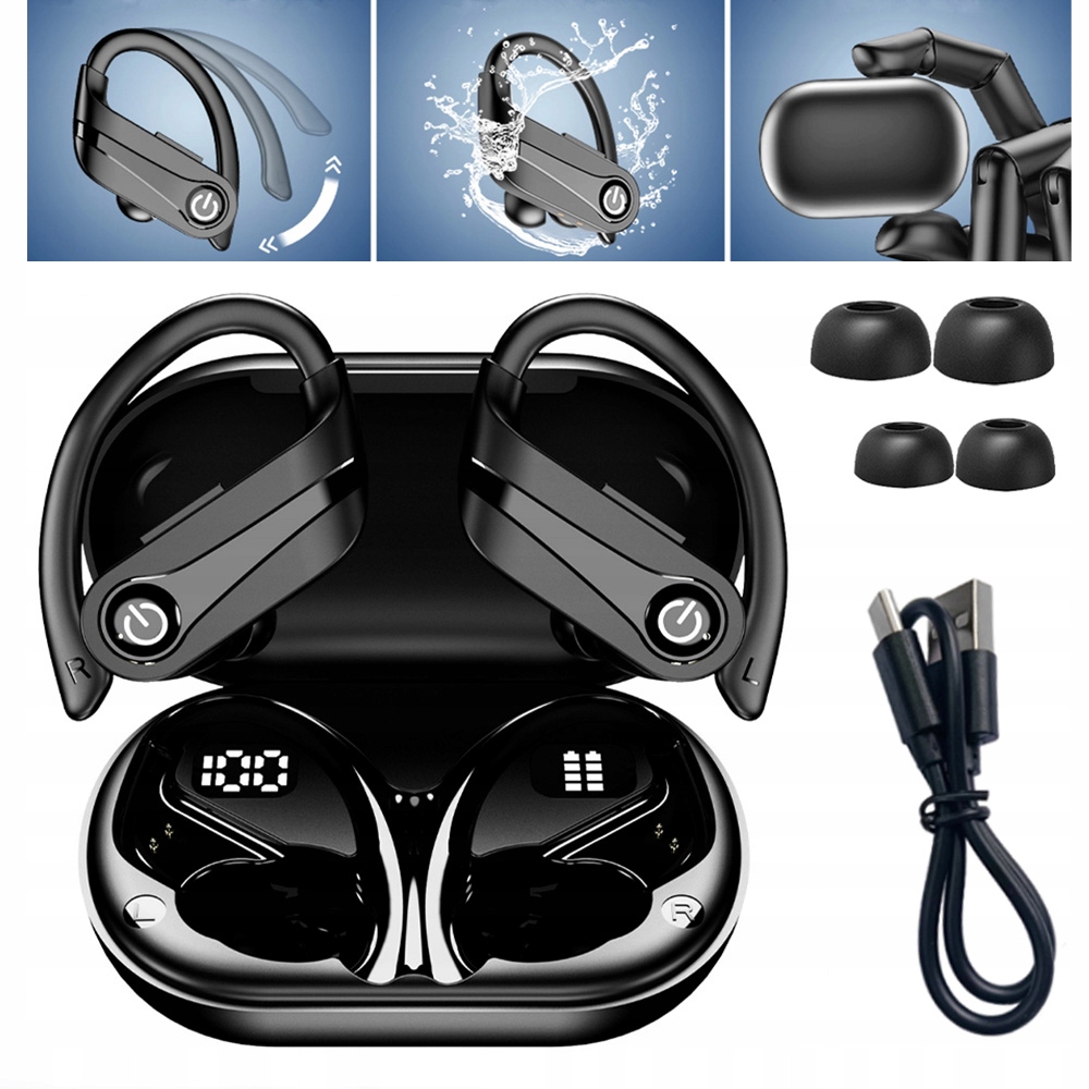 Bezdrátová Sluchátka Bluetooth 6.1 Sportovní Do Uší Tws Pouzdro