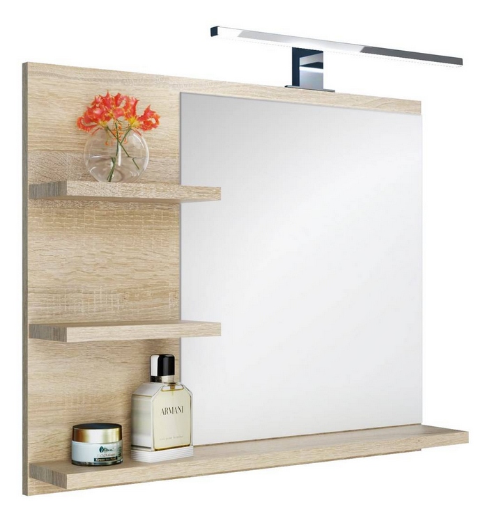 Zrcadlo s policemi a Led osvětlením Zrcadlo závěsné do koupelny