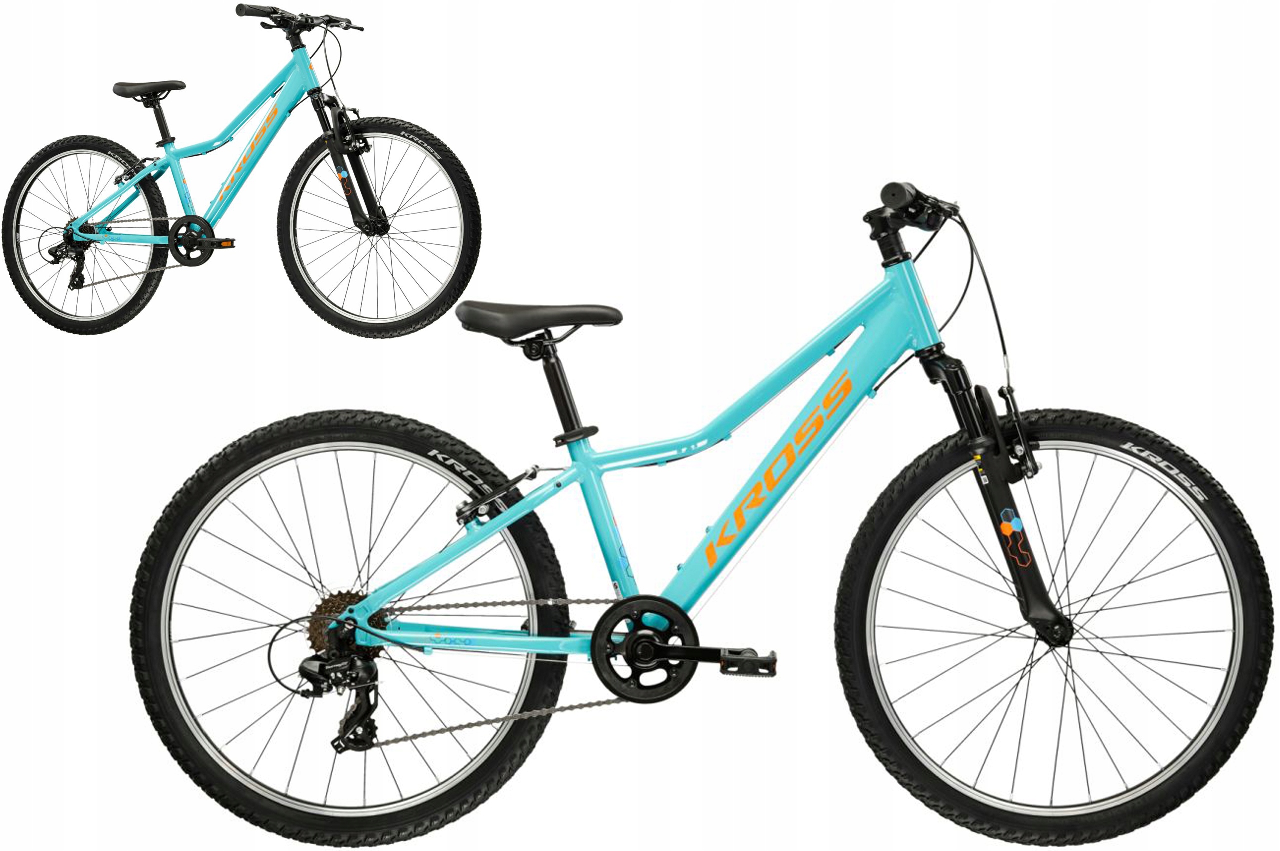Rower dziecięcy 24" Kross Hexagon Jr rama S 12" niebieski -pomarańczowy R26