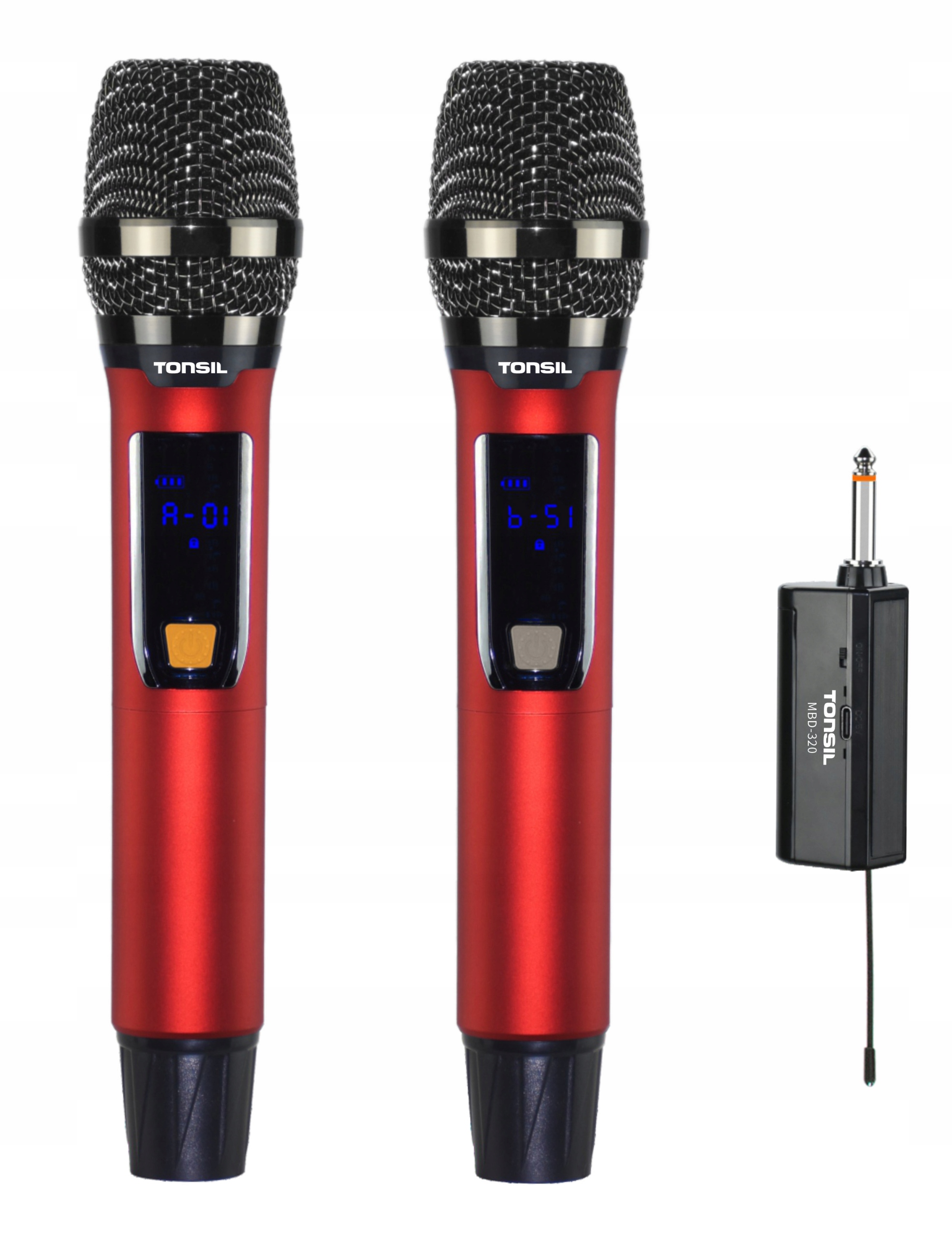 Mikrofon Bezdrátový systém Tonsil Mbd 320 Pro Red akumulátory (2 ks)