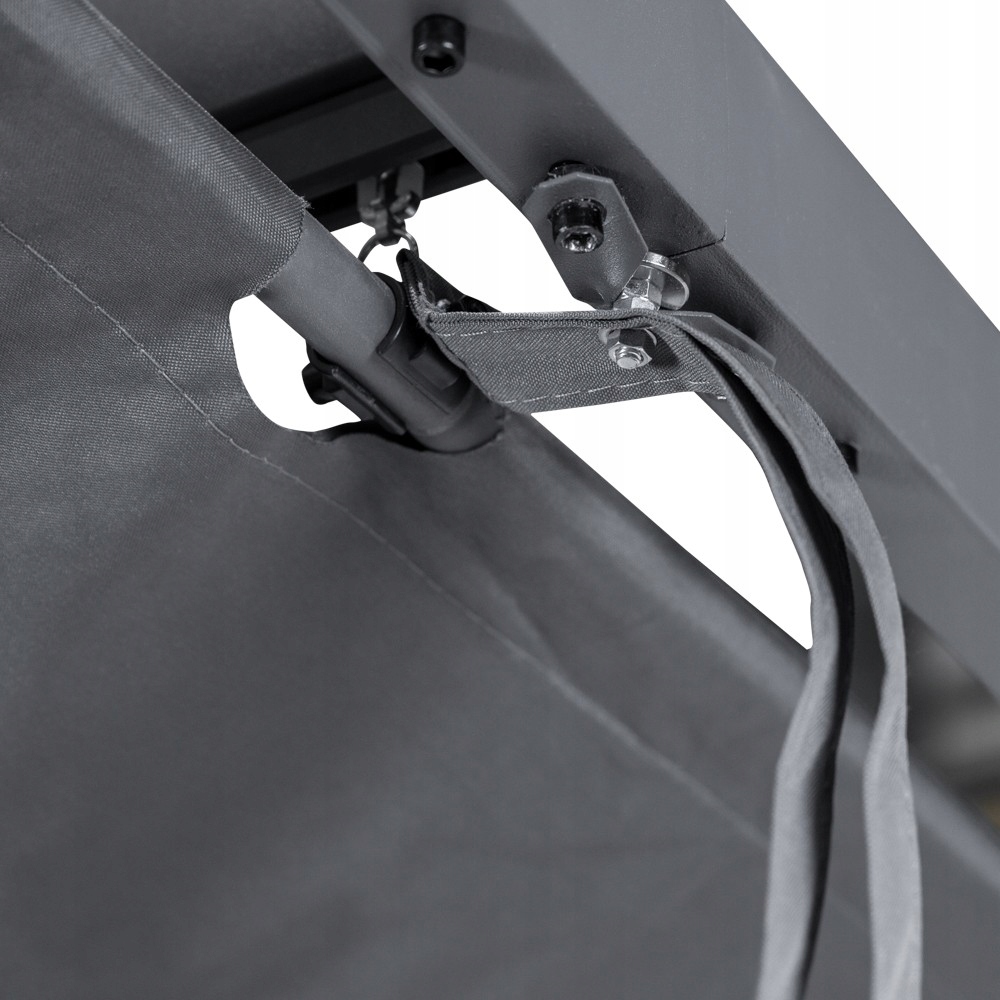 Pergola tarasowa szara z szarym poszyciem - Irda III 4x4m Długość całkowita 395 cm