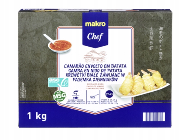 Metro Chef Krevety s obalovanými pramínky brambor, 1 kg, certifikát Asc