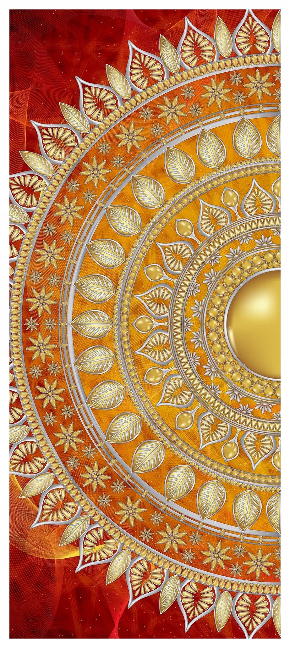 Vliesová fototapeta Zlatá Mandala Geometrická abstrakce 91x211 lepidlo