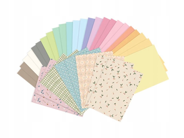 PAPIER ZDOBNY KOLOROWY 34 ARKUSZE WZORY KOLORY