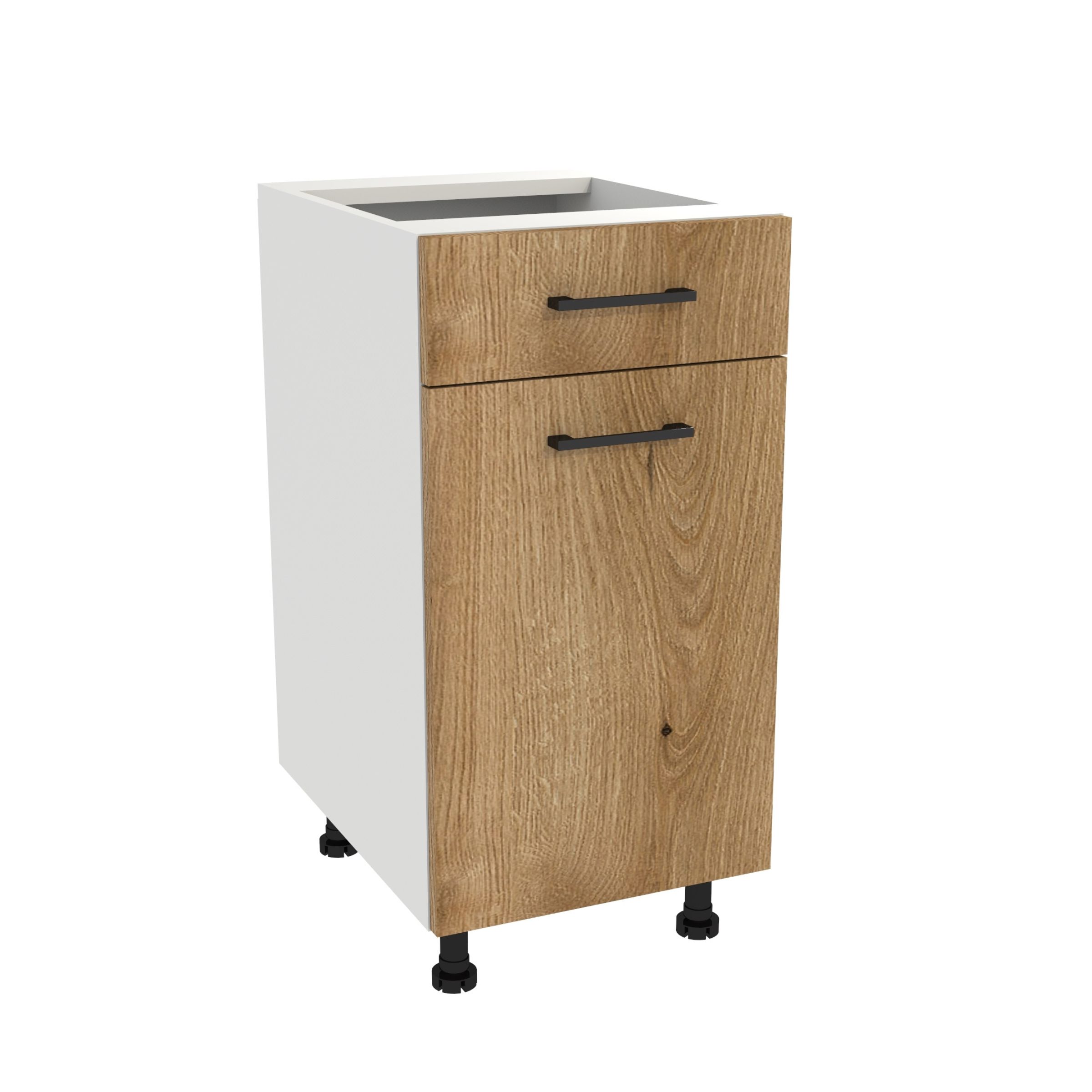 Kuchyňská skříňka s zásuvkou 40 Capri korpus Bílý přední dub Evoke