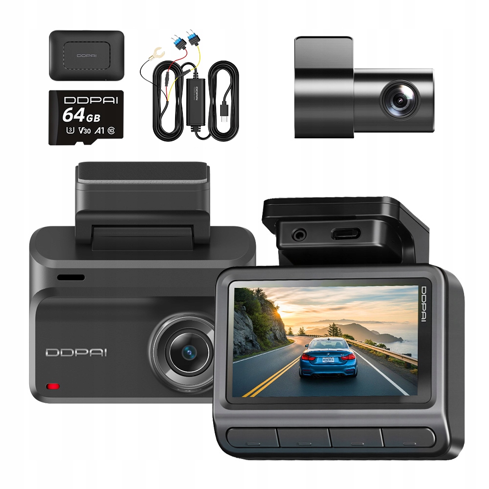 Videorekordér Ddpai Z50 Pro Kamera 4K Gps 64GB Zadní Modul 4G Sada