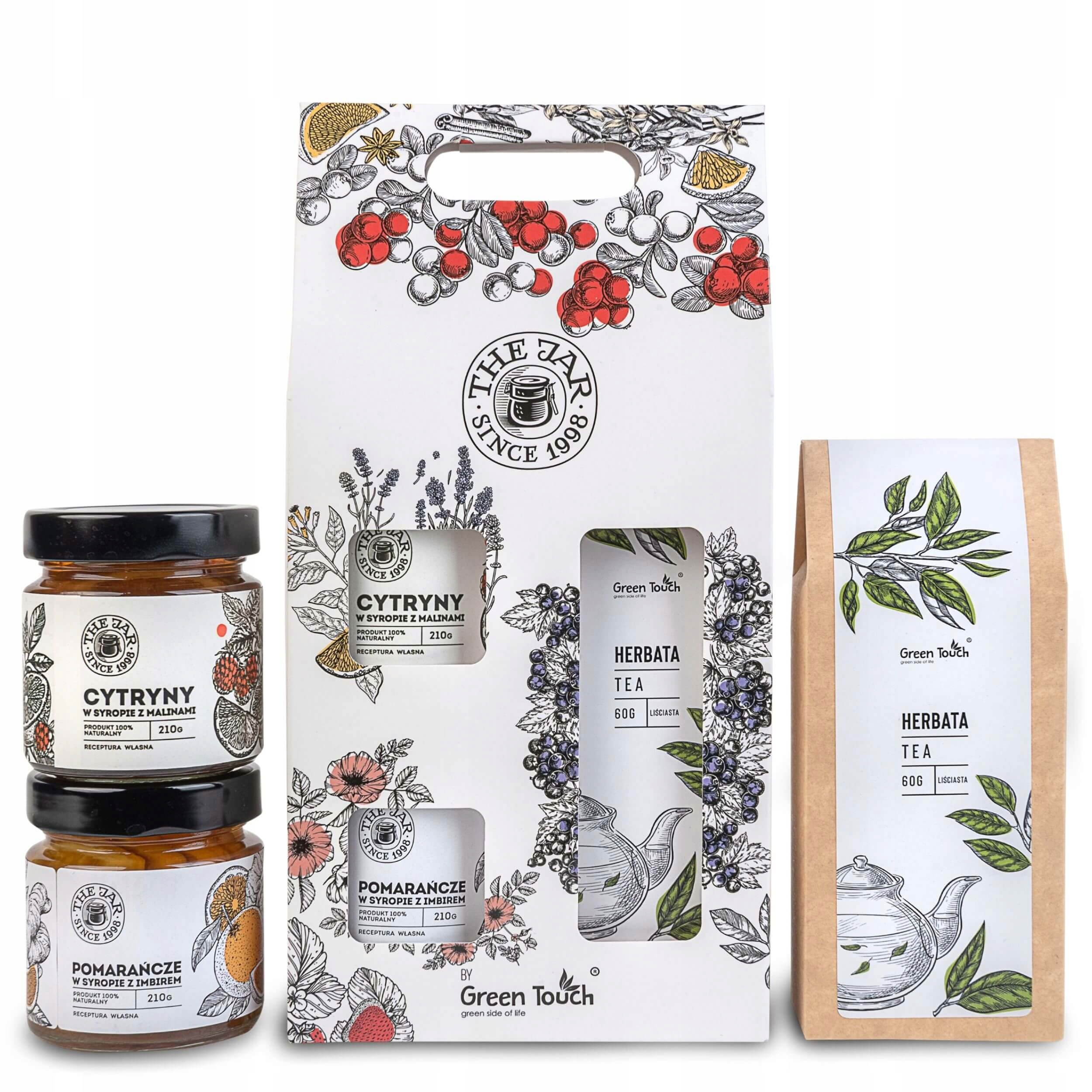 Levně Dárková sada zavařeniny čaj v krabičce na dárek citrony a pomeranče