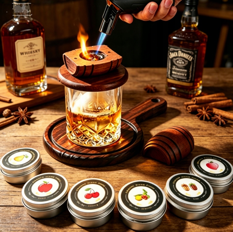 Smoker Sada Na Uzení Whisky Dřevěné Nápoje Dárek Pro Chlapce