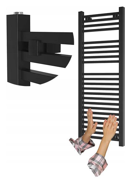 Kúpeľňový radiátor Čierny rebrík 120 x 45 cm Radiátor Moderný Bergen