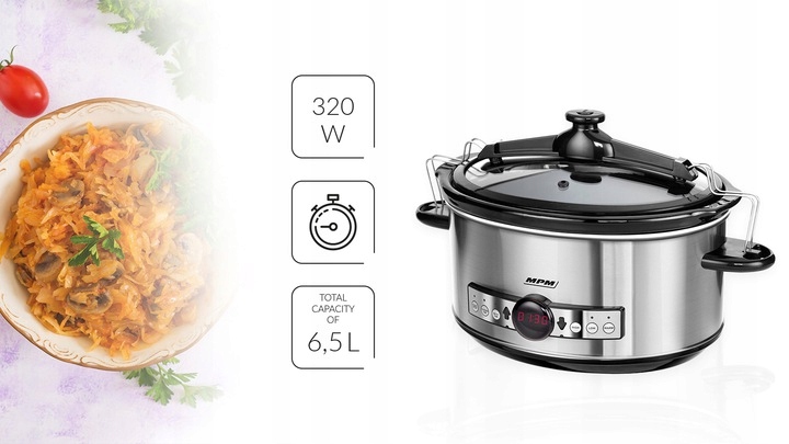 Wolnowar MPM MWO-01M 6,5 l srebrny/szary 320W INOX Model MWO-01M