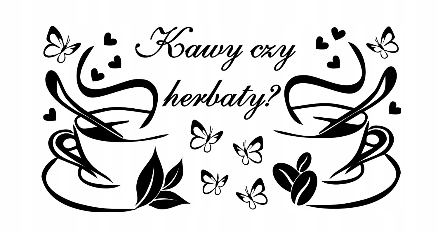 

Naklejki na ścianę Do Kuchni DK102 motyle kawa