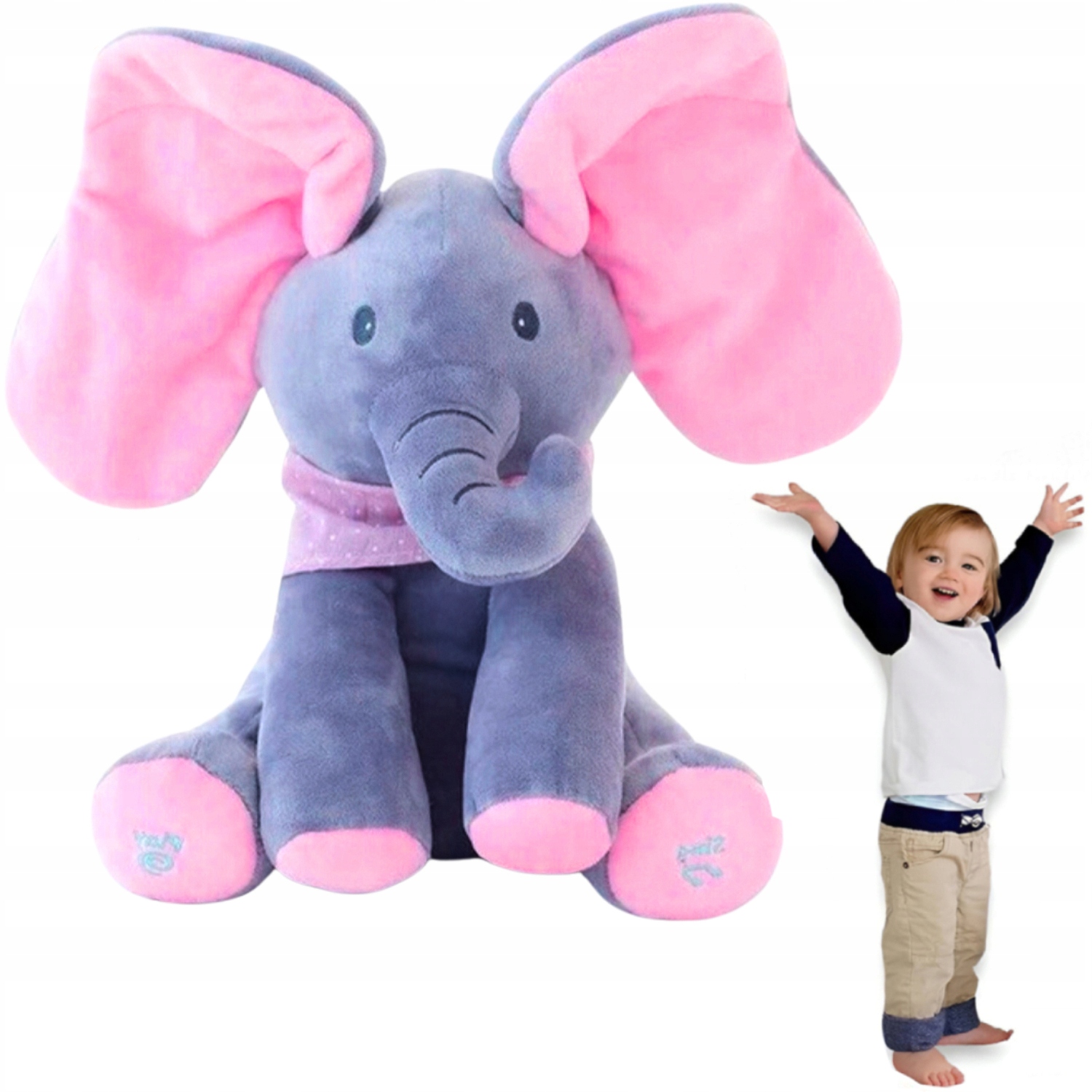 Слон Играющий Плюшевый Слон Поющий Медведь Для Ребенка Розовый