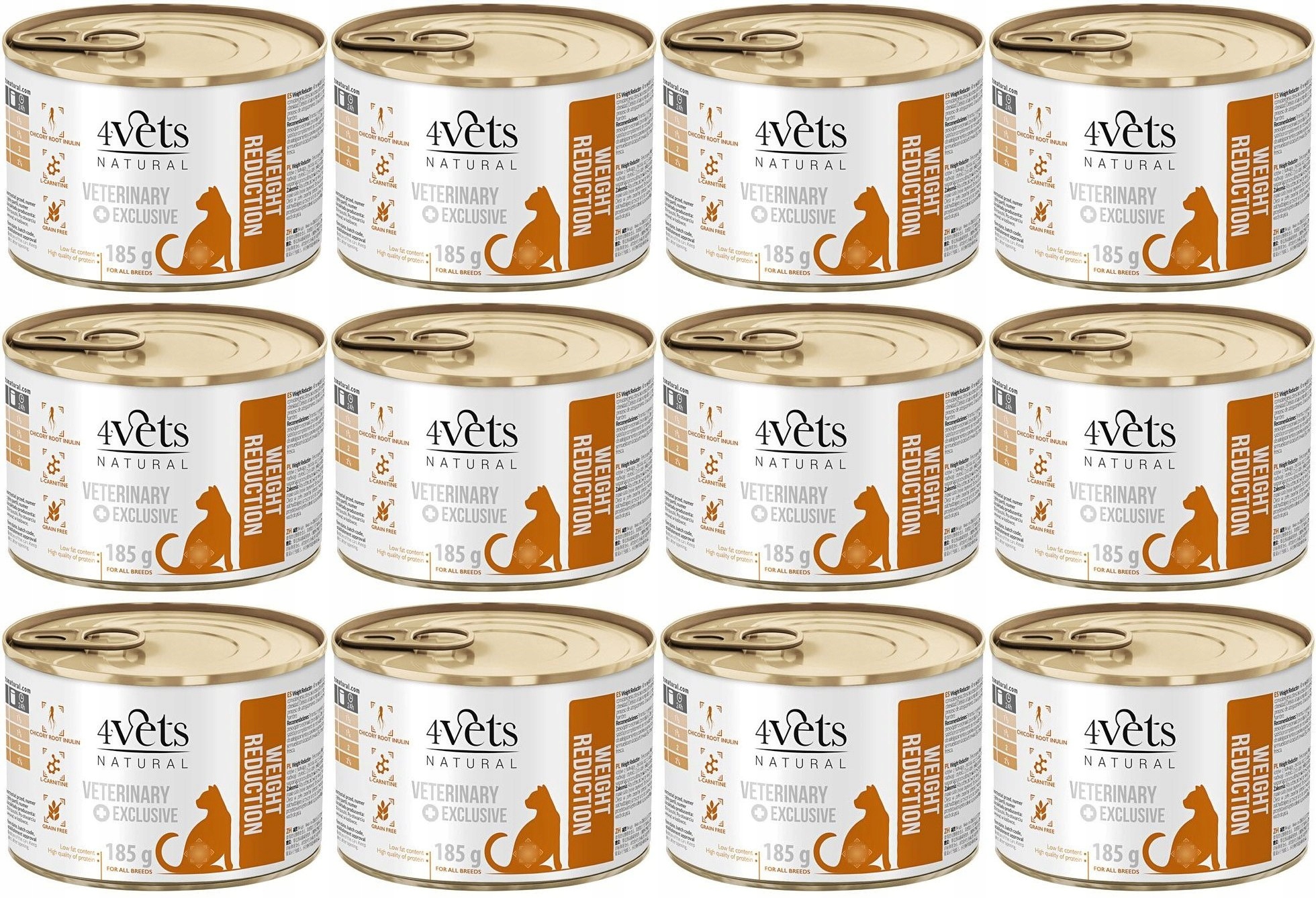 4Vets Natural Cat Weight Reduction 12 x 185 g